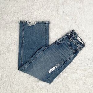 Women American Eagle Super High Rise Baggy Wide Leg Jeans in Blue Size 4